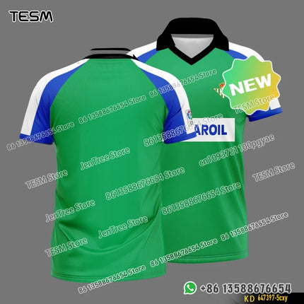 TESM Summer POLO Shirt Men Summer Sports V-neck T-shirt Street Trendy Short Sleeve 3D HD Print T-shirt