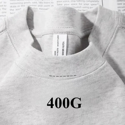 400g Cotton T Shirts Men Short Sleeved Heavyweight Summer Round Neck Loose Breathable Shirt for Men Women Basic Tee