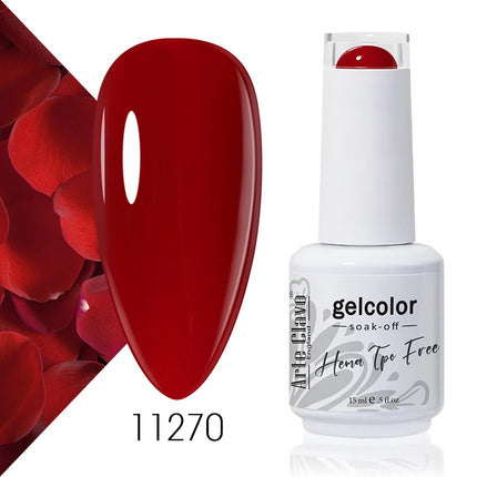 Arte Clavo Red Color Series Nail Polish UV Soak Off Varnish 15ml Manicure Nail Art Long-lasting Hema Tpo Free Gel Nail Polish