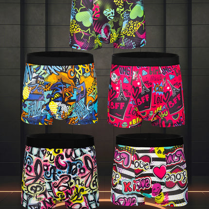 10-pack fashionable men's boxer shorts, comfortable, soft, fashionable, printed, casual and versatile men's underwear