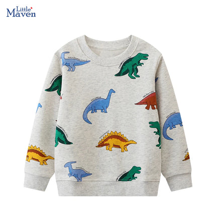 Little Maven Children's Clothing Kids Clothes Toddler Boys Outerwear Cartoon Dinosaurs Sweatshirt Spring Autumn Tops Hoodies