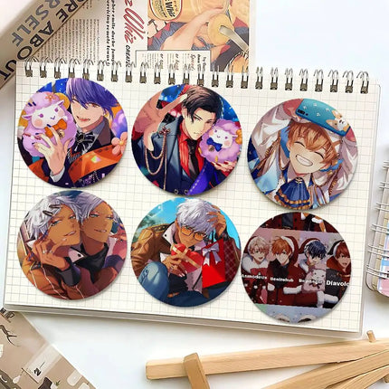 Game Peripheral Obey Me Badges Badges Cartoon Round Brooches On Backpack Jacket Acrylic Button Pins Collection Gifts
