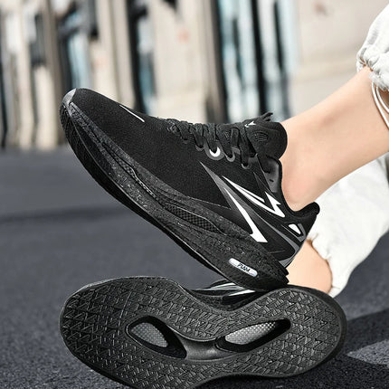 Running shoes for Outdoor use, Fashionable for Both Men and Women, Comfortable and Breathable sports and Casual shoes. black 10