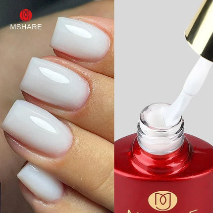 MSHARE Milky Pink Rubber Base Gel Camouflage Color Coat Soak Off Nails Gels Varnish Lacquer 10ml UV LED Gel Polish TPO Free Gel