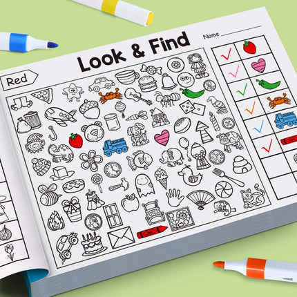 Children's Hidden Object Search Coloring Exercise Book Interactive Play Game Early Education Toys Gifts For Children Kids