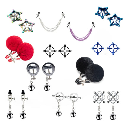 Metal Bell Nipple Clamps Nipple Clip with Chain Clips Flirting Teasing Sex Bondage Bdsm Masturbation Exotic Accessories Sex Toys