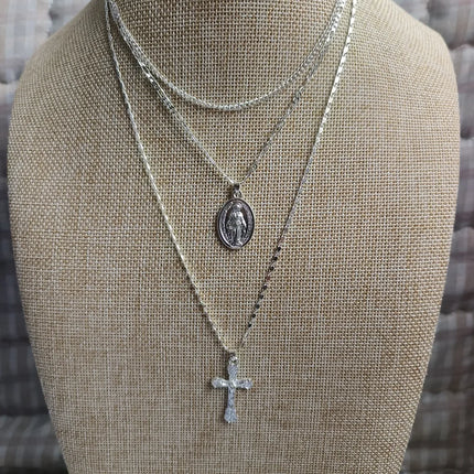 Summer Black Rhinestone Cross Jesus Pendant Choker Necklace for Women Punk Vintage Double Layers Chain 2026 Neck Boho Jewelry