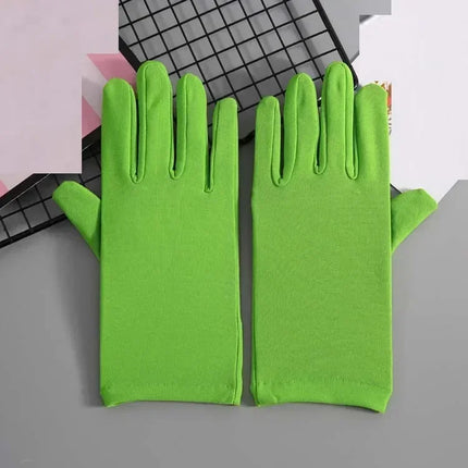 22cm Sexy Stretchy Elastic Short Finger Gloves Women Lady Bridal Wedding Drama Party    Accessory Halloween Costume Cosplay
