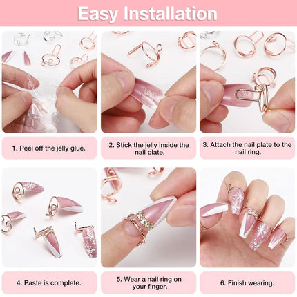 10 Pieces Sets Thin Nail Rings for Women Daily Fingertip Protective Cover Trendy Ring Jewelry Gift to Girlfriend Manicure
