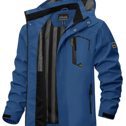 TACVASEN Spring Autumn Lightweight Jackets Mens Mesh Lined Waterproof Rain Jacket Outdoor Fishing Hiking Jacket Male Windbreaker
