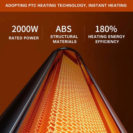 2000W Ceramic Heater with Digital Display Space Heater Fast Heating Portable Heater for Indoor Use Bedroom Home Office