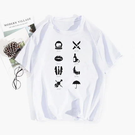 Umbrella Academy Printed Short Sleeve T-Shirt Women's Fashion Cross-Border Modal Material Crew Neck Floral Patchwork Wish EBay