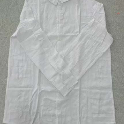 Men's retro casual long-sleeved lapel single-breasted cardigan shirt