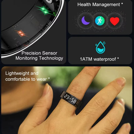 NEW R11C Smart Ring Heart Rate Blood Oxygen Sleep Monitoring Multi Sports Mode Ring With Display Screen SmartRing For Men Women