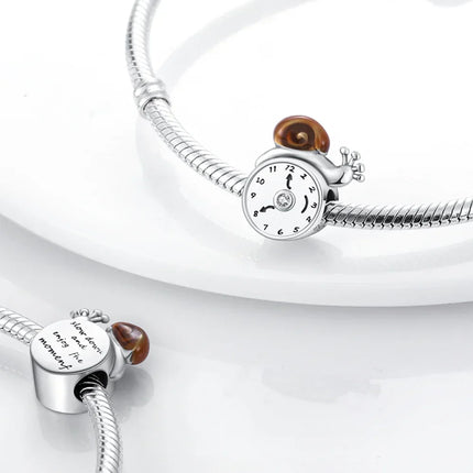 925 Silver Animal Series Snail Lamb Fox Chicken Duck Beaded Pendants Fit Bracelets Necklaces Fine Jewelry Making Gifts