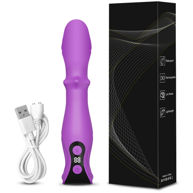 Women's Thrusting Swing Vibrator G Spot Dildo Anal Vaginal Stimulator with Sliding Vibration Adult Sex Toy