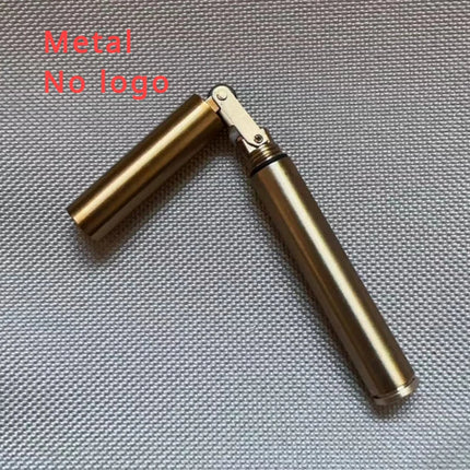 2024 New Brass Kerosene Nunchaku Lighter Windproof Mini Retro Grinding Wheel Ignition Flint Fireless Men's Smoking Toy Gift