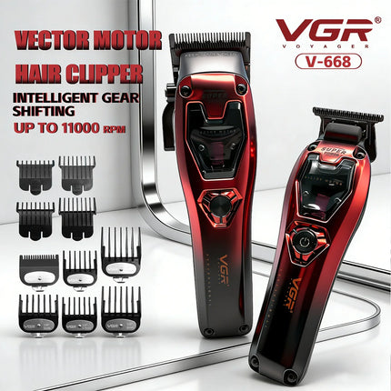 VGR Hair Clippers Professional Hair Trimmer Barber Clippers 11000 RPM Hair Cutting Machine Vector Motor Trimmer for Men V-668