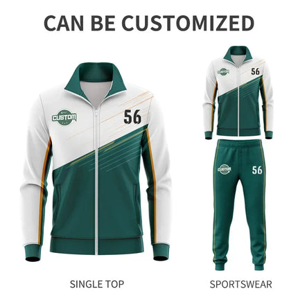 Wholesale Custom Soccer Tracksuit Sets Sweat Suits Mens Winter Training Polyester Football Tracksuits Jacket With Zipper Pockets