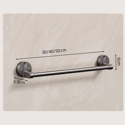 Suction Cup Bathroom Hand Towel Rack Holder Wall Mount No Drill 30/40/50cm Towel Bar Double Bar 2 Tier Apartment Space Saving