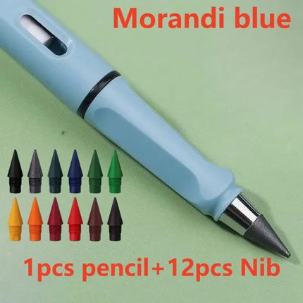 1/2set Kawaii 12 Colors Eternal Pencil No Ink Unlimited Pencils School Kids Art Painting Color Sketch Writing Stationery