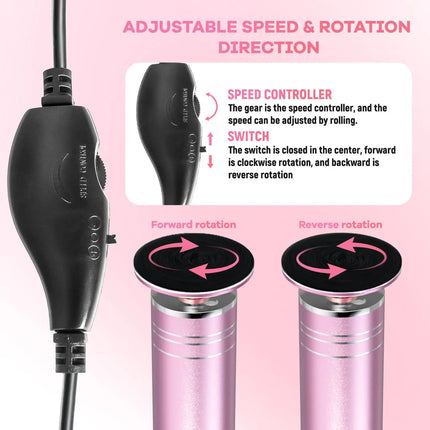 Electric foot grinder Electric callus remover Speed controller foot file pedicure tool with 60 replacement sandpaper discs for