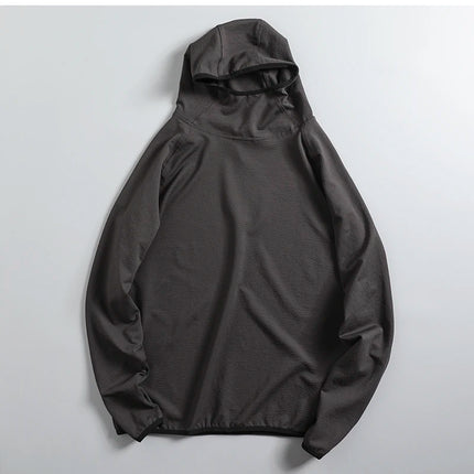 Men's Autumn Thin Qui Dry Bubble Hoodie Outdoor Loose Spor Overhead Sweatirt Trendy Straight Leg Modern Sle for Couples
