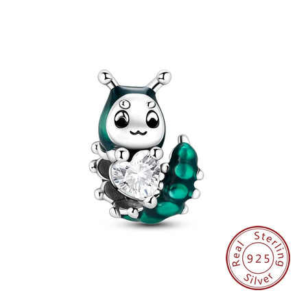 Spring Charms Beads Pendant 925 Sterling Silver Flower Butterfly Dragonfly Mushroom Charms Fit Bracelet Woman Man DIY Jewelry