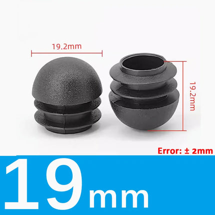Black/White Plastic Round Pipe Plug Tube Non-Slip Chair Leg Foot Dust Cover Domed End Caps Floor Protector Pad Dia 13mm-40mm