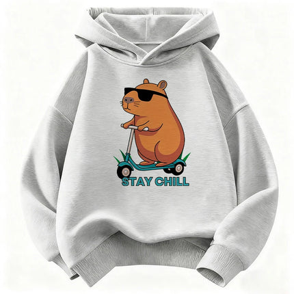 Funny Stylish Capybara Fashion Design Sweatshirt Children's Hoody for Boys Girls Autumn Winter Casual Hoodies