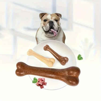 Durable Beef-Flavored Chew Toy for Dogs, Bone-Shaped Interactive Play Toy for Dogs, Teeth Cleaning Training Toy Pet Supplies