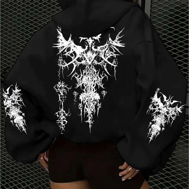 American Gothic Women's Hoodie for Autumn and Winter, New Casual and Fashionable, Suitable for Both Men and Women's Street Wear