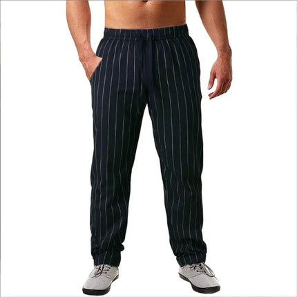 New Men's Beach Pants - Daily Versatile Outdoor Leisure Fitness Simple Cotton Hemp Texture Loose Long Pants for Spring and Summe
