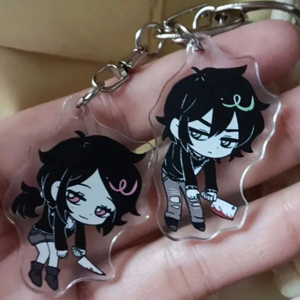 Game The Coffin of Andy and Leyley Cosplay Keychain Keyring Kawaii Acrylic 2Pcs/set Key Chain Bag Accessories Ornament Prop