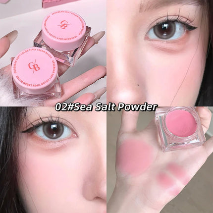 Gegebear Soft Blush Cream Tender and Multi-color Korean Style Contouring Lip Gloss Multi-purpose Rouge Cream
