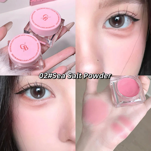 Gegebear Soft Blush Cream Tender and Multi-color Korean Style Contouring Lip Gloss Multi-purpose Rouge Cream
