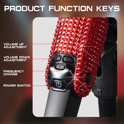 Wireless Karaoke Mic SKM9000 Custom Diamond-Encrusted  Microphone For Live Streams  Karaoke Shining Stage Essential