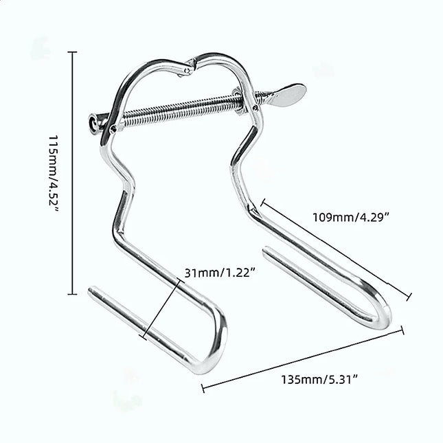 A Unisex Vaginal Anus Clamp Features Large Butt Plug With Metal Expansion Tool For Comprehensive Anal Training Exercises