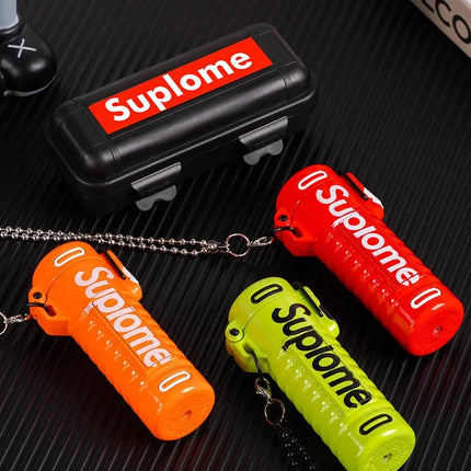 New Outdoor Windproof Pendant Inflatable Lighter Fashion Letter Jet Flame Strong Firepower Portable Lighter Men's Gift