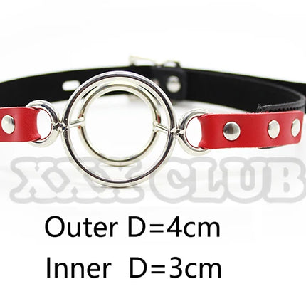 Thierry Deep Throat Double Round Mouth Flail Slave Mouth Bite Ring Gags Open Mouth Gag Stopper Adult Sex Restraint Adult Games