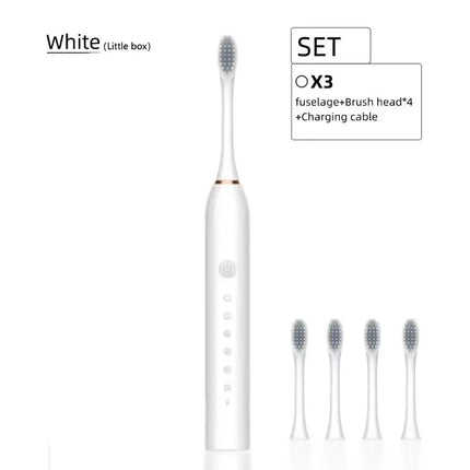 Electric Ultrasonic Toothbrush with Six Speed Modes Soft Bristles USB Charging Waterproof Adult Tooth Cleaner for Home Use Coupl