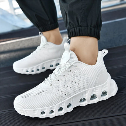 Men's air cushion casual sneakers spring summer lightweight outdoor racing running shoes breathable plus size speed sports shoes