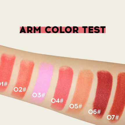 MLSMILE 7 color Shimmer Sandwich Blush Stick Natural Long-lasting Brightening Easy Color Highlighter Stick Two-Color Blush Cream