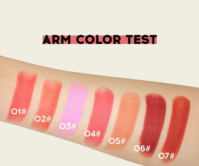 MLSMILE 7 color Shimmer Sandwich Blush Stick Natural Long-lasting Brightening Easy Color Highlighter Stick Two-Color Blush Cream