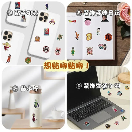 104pcs Dragon Ball transparent stickers hot blooded cartoon anime waterproof graffiti for cups suitcases decorative toy gift