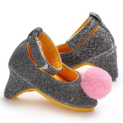 Spring and Autumn Girl Baby Anti slip Children's Shoes Girl Baby Beautiful Bow High Heels Girl Baby High Heels