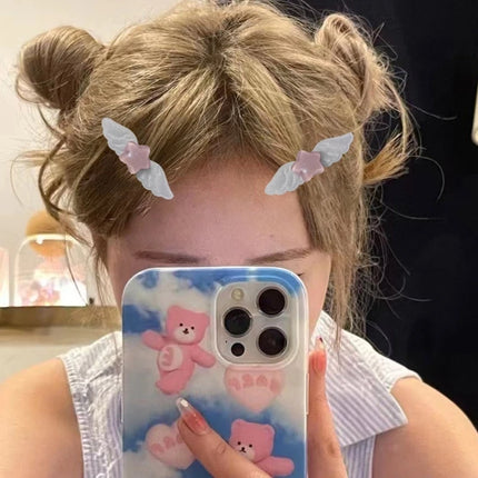 2pcs Cute Hairpins Sweet Hair Barrettes Y2K Pill Star Wings Hair Side Clip