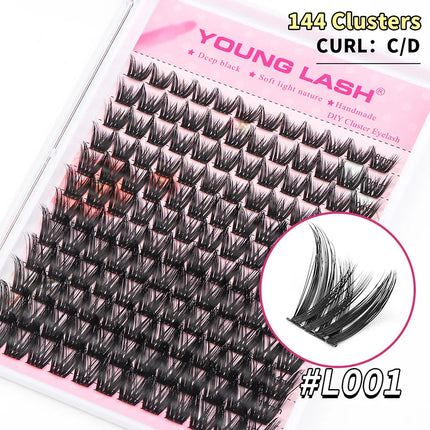 YOUNG LASH DIY Eyelashes Extensions Kit 144 Clusters Lash Mix Segmented Individual Eyelashes Russian Volume Supplies wholesale