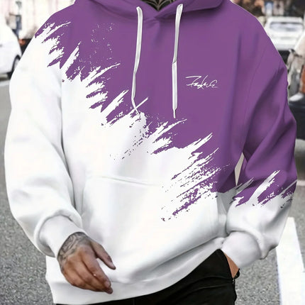 Casual and fashionable men's hoodie and kangaroo pocket casual long-sleeved hoodie for outdoor use