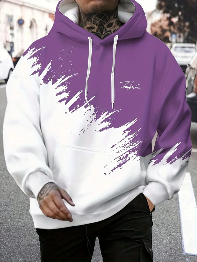 Casual and fashionable men's hoodie and kangaroo pocket casual long-sleeved hoodie for outdoor use